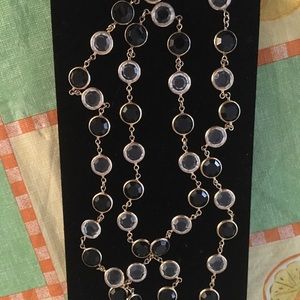 Swarovski Black & Clear Crystal Necklace